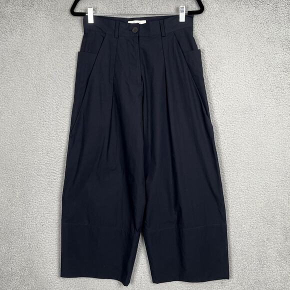 Studio Nicholson Pants - Studio Nicholson Sparke Pants Womens 0 / US 4 Blue Wide Leg Ankle Pleated